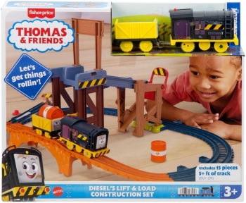 Залізна дорога Томас та Друзі пригоди Дизеля на будівництві Thomas & Friends Motorized Train Diesel s Lift  Load Construction 