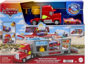 Трейлер Автовоз Тачки Маквін  Disney Pixar Cars  Paint Shop Mack Lightning McQueen Mattel HPD82